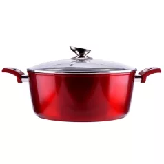   Perfect Home Metal Red Line tapadásmentes alumínium lábas üvegfedővel 30cm, 7.2L, indukciós 10399 