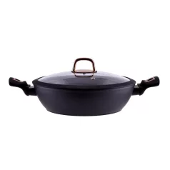   Perfect Home Golden Line tapadásmentes alumínium szeletsütő üvegfedővel 28 cm indukciós 10442 