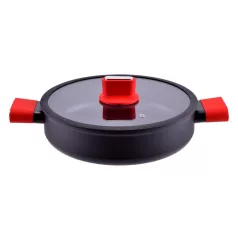   Perfect Home Straight Line tapadásmentes alumínium szeletsütő üvegfedővel 28cm indukciós 10472 