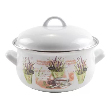 Perfect Home Levendula Zománcozott lábas 18 cm+fedő 13467