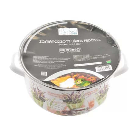 Perfect Home 13470 Zománc lábas 24 cm+fedő