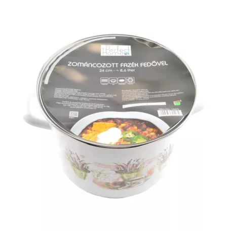 Perfect Home 13472 Zománc fazék 24 cm+fedő