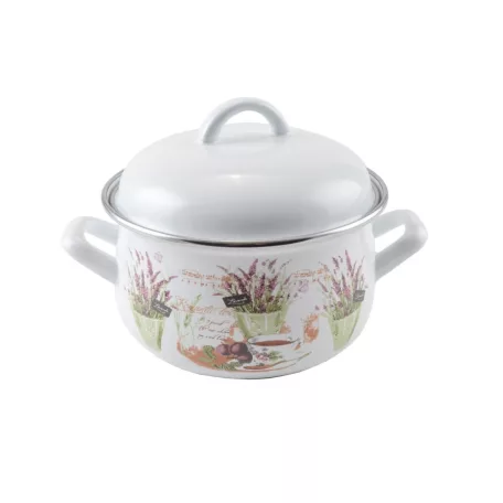 Perfect Home Levendula Zománcozott lábas 16 cm+fedő 14223