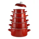 Perfect Home Piros Zománcozott Lábas fedővel 24 cm 14458