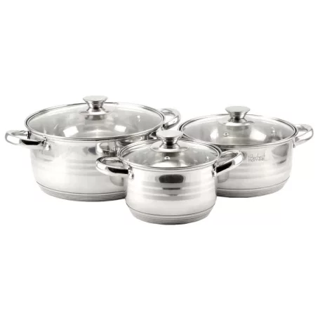 Perfect Home 14722 Diamond 6 részes rozsdamentes edénykészlet üvegfedővel