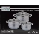 Perfect Home 14722 Diamond 6 részes rozsdamentes edénykészlet üvegfedővel