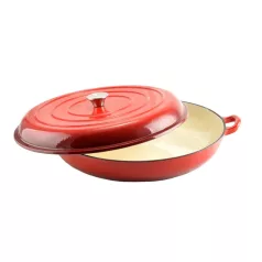   Perfect Home Öntöttvas serpenyő - szeletsütő lábas fedővel zománcozott 40 cm 14754