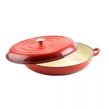 Perfect Home Öntöttvas serpenyő - szeletsütő lábas fedővel zománcozott 40 cm 14754