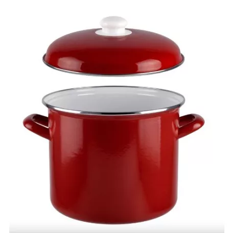 Perfect Home Piros Zománcozott Fazék fedővel 18 cm 15403