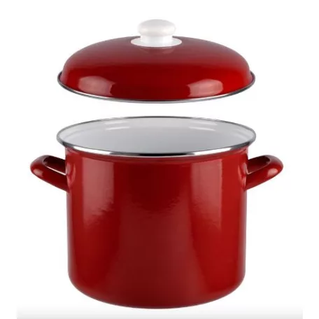 Perfect Home Piros Zománcozott Fazék fedővel 20 cm 15506