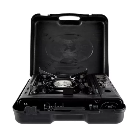 Perfect Home Hordozható gáz főzőlap rozsdamentes fekete 2,5 kW 17886