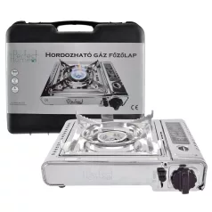   Perfect Home Hordozható gáz főzőlap rozsdamentes ezüst 2,5 kW 17887