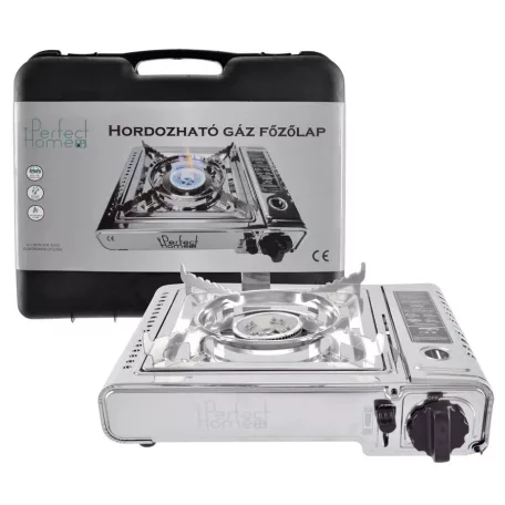 Perfect Home Hordozható gáz főzőlap rozsdamentes ezüst 2,5 kW 17887