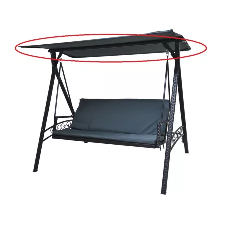 ROJAPLAST tartalék tetőponyva a RATTAN hintaágyhoz - sötétszürke  001/2302