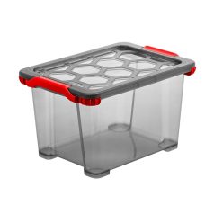   ROTHO EVO TOTAL MŰANYAG TÁROLÓ DOBOZ, 15 L - ANTRACIT/PIROS