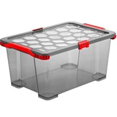   ROTHO EVO TOTAL MŰANYAG TÁROLÓ DOBOZ, 65 L - ANTRACIT/PIROS