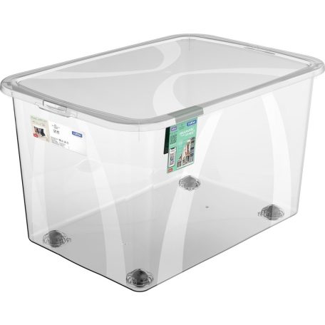 ROTHO LONA MŰANYAG TÁROLÓ DOBOZ, 50 L - ÁTLÁTSZÓ