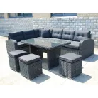 ROJAPLAST MONTREAL exkluzív polyrattan bútor garnitúra - antracit/szürke 1066