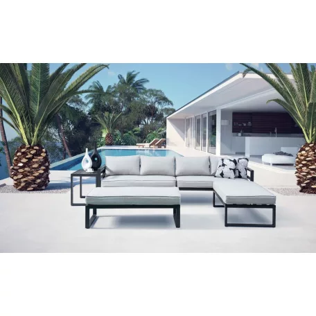 ROJAPLAST PORTLAND exkluzív többfunkciós alumínium bútor garnitúra - szürke/bézs  1105