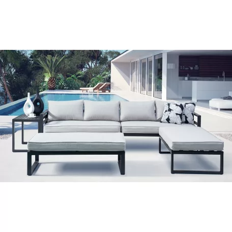 ROJAPLAST PORTLAND exkluzív többfunkciós alumínium bútor garnitúra - szürke/bézs  1105