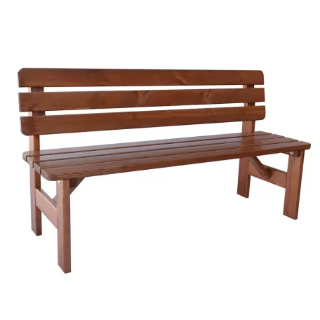 ROJAPLAST VIKING fenyőfából készült lakkozott kerti pad 150 cm - barna