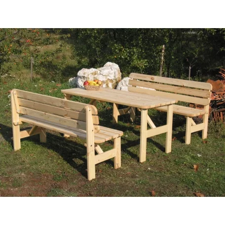ROJAPLAST VIKING fenyőfából készült kerti asztal, 150 cm - natúr  151/1