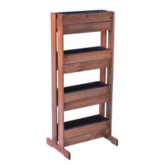   ROJAPLAST fenyőfából készült négyszintes virágtartó állvány - barna  15650