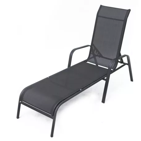 ROJAPLAST ZWC-52 fémből készült állítható kerti nyugágy, 194 cm - fekete  17/40009