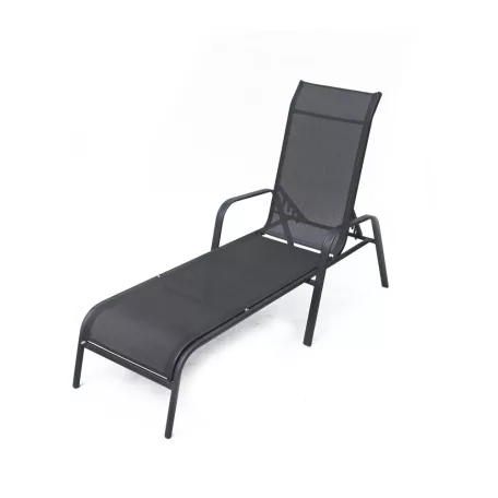 ROJAPLAST ZWC-52 fémből készült állítható kerti nyugágy, 194 cm - fekete  17/40009
