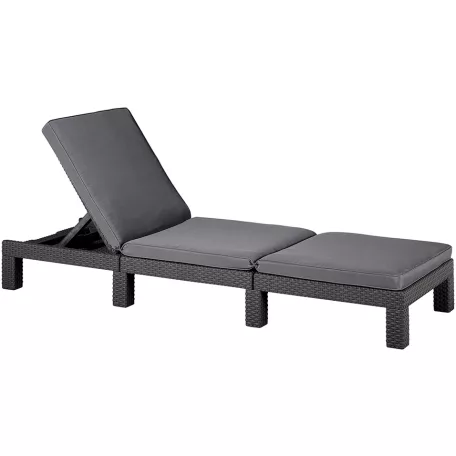 ALLIBERT DAYTONA állítható exkluzív polyrattan kerti nyugágy - grafit  17/408