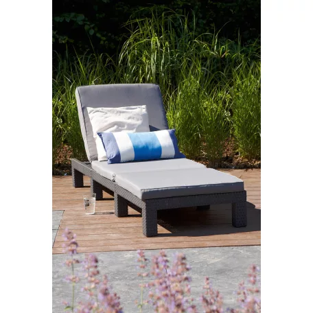 ALLIBERT DAYTONA állítható exkluzív polyrattan kerti nyugágy - grafit  17/408