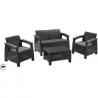 ALLIBERT CORFU polyrattan kerti bútor garnitúra - grafit 17/410