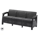 ALLIBERT CORFU LOVE SEAT MAX háromszemélyes polyrattan kerti kanapé - grafit  17/425