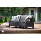 ALLIBERT CORFU LOVE SEAT MAX háromszemélyes polyrattan kerti kanapé - grafit  17/425