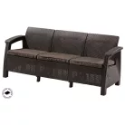 ALLIBERT CORFU LOVE SEAT MAX háromszemélyes polyrattan kerti kanapé - barna  17/428