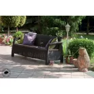 ALLIBERT CORFU LOVE SEAT MAX háromszemélyes polyrattan kerti kanapé - barna  17/428