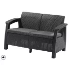 ALLIBERT CORFU LOVE SEAT kétszemélyes polyrattan kerti kanapé - grafit  206211