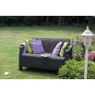 ALLIBERT CORFU LOVE SEAT kétszemélyes polyrattan kerti kanapé - grafit  206211