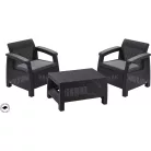 ALLIBERT CORFU WEEKEND polyrattan kerti bútor garnitúra - grafit  206623