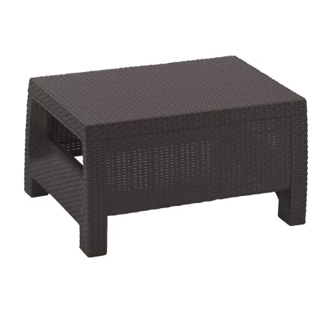 ALLIBERT CORFU polyrattan kerti asztal - barna - 77 cm 207786