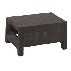   ALLIBERT CORFU polyrattan kerti asztal - barna - 77 cm 207786