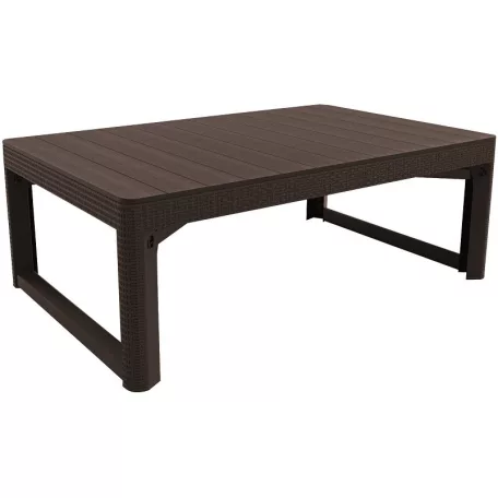 ALLIBERT LYON RATTAN állítható polyrattan kerti asztal, 72 cm - barna  233834