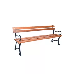   ROJAPLAST fenyőfából készült, fém szerkezetű kerti pad karfával, 180 cm  243/1