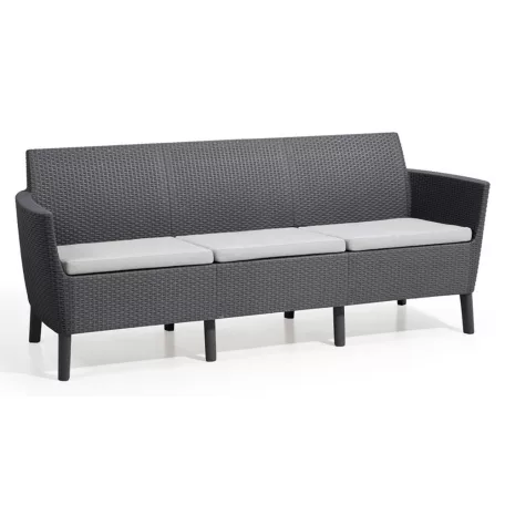 ALLIBERT SALEMO polyrattan háromszemélyes kerti kanapé - grafit  244100