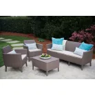 ALLIBERT SALEMO polyrattan háromszemélyes kerti kanapé - grafit  244100