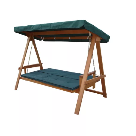 ROJAPLAST VEGAS LUX trópusi meranti fából készült lehajtható hintaágy, tetővel  307/1