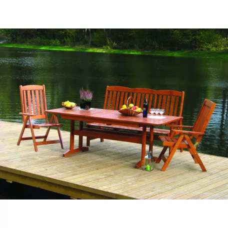 ROJAPLAST RAVENNA  FENYŐFÁBÓL KÉSZÜLT KERTI BÚTOR SZETT, 2 DB SZÉKKEL, PADDAL