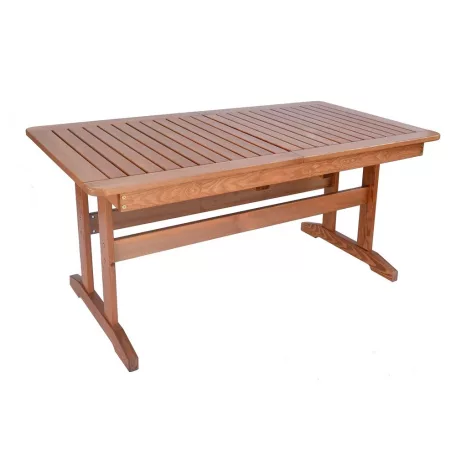 ROJAPLAST LUISA fenyőfából készült kihúzható kerti, lakkozott asztal, 160-210 cm  414/4