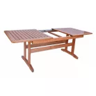 ROJAPLAST LUISA fenyőfából készült kihúzható kerti, lakkozott asztal, 160-210 cm  414/4