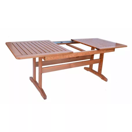 ROJAPLAST LUISA fenyőfából készült kihúzható kerti, lakkozott asztal, 160-210 cm  414/4